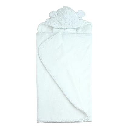 Minky Dot Organic Hooded Terry Towel, Ivory