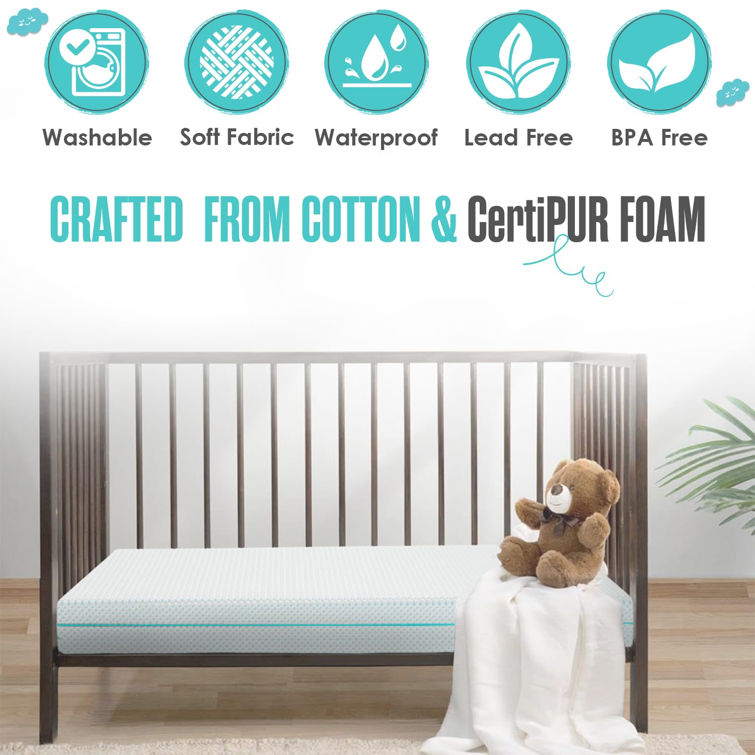 6" Dual-Sided Memory Foam Crib Mattress