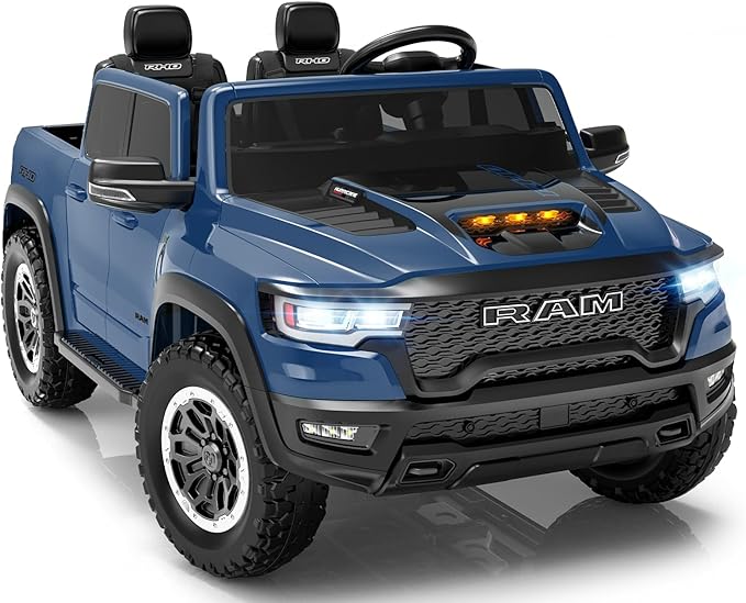 2 Seater Electric Car for Kids, Licensed RAM 1500 RHO 24V Ride on Truck w/Remote Control