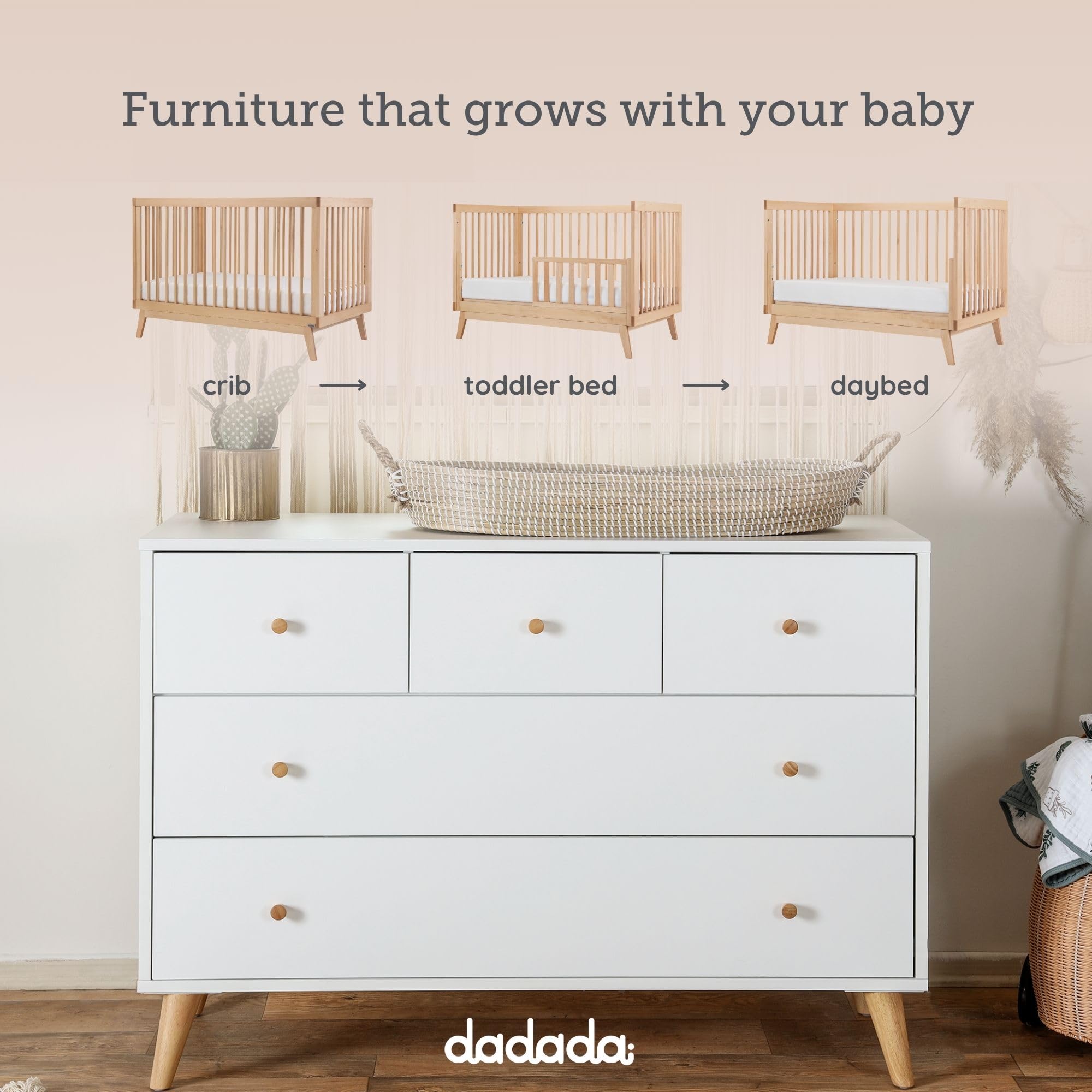 3-in-1 Convertible Crib and Dresser Set