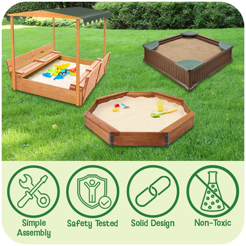 Cedar Sandbox with Canopy and Benches