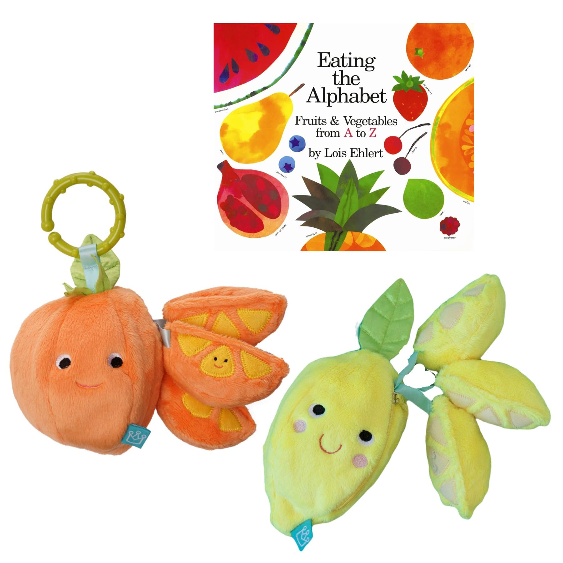 Alphabet Baby Gift Set includes Board Book by Lois Ehlert, Lemon and Orange Infant Travel