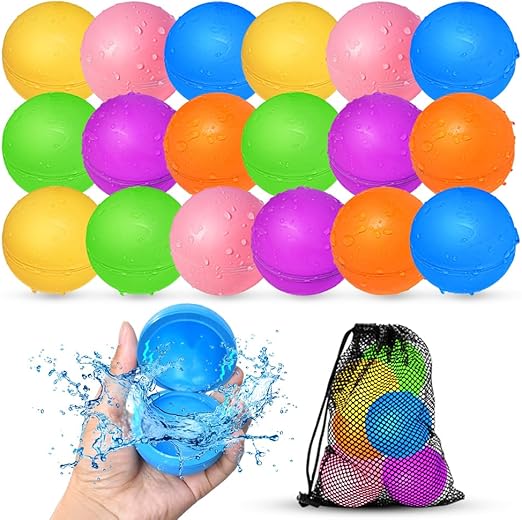 12Pcs Reusable Water Balloons, Pool Beach water Toys for Boys and Girls