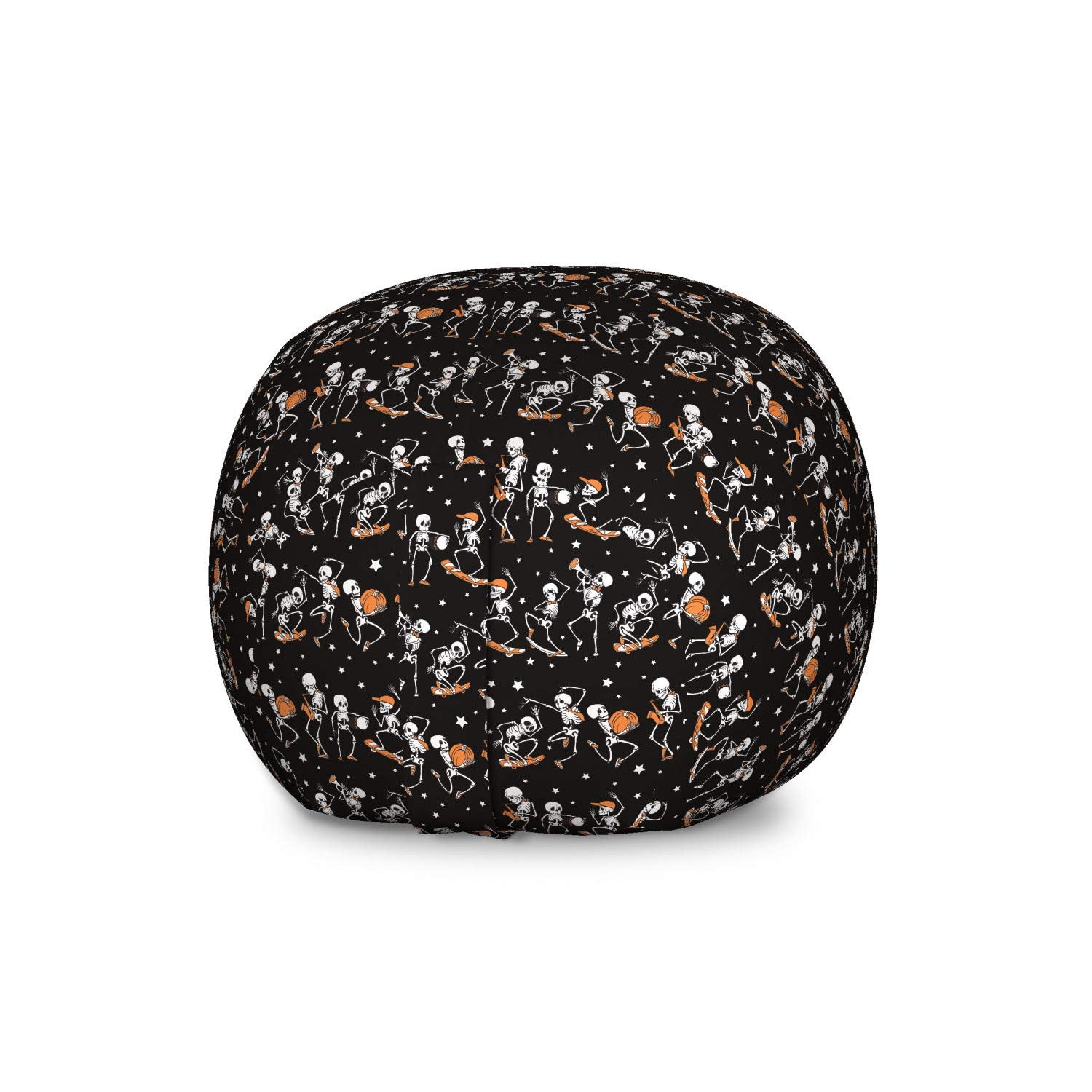 Halloween Storage Bean Bag Chair - Skeleton Pumpkin Design
