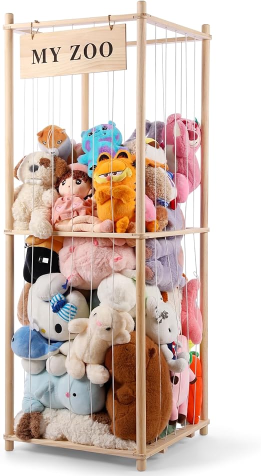 Stuffed Animal Storage Zoo, Wooden Stuffed Animal Organizer