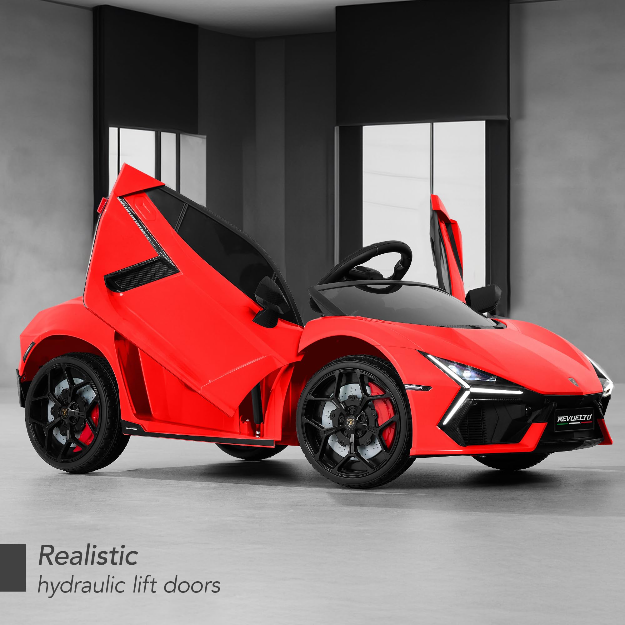 Best Choice Products Licensed Lamborghini Revuelto Kids 12V Electric Ride On Car Toy w/ 66lb Weight Capacity, Parent Control, Bluetooth - Red