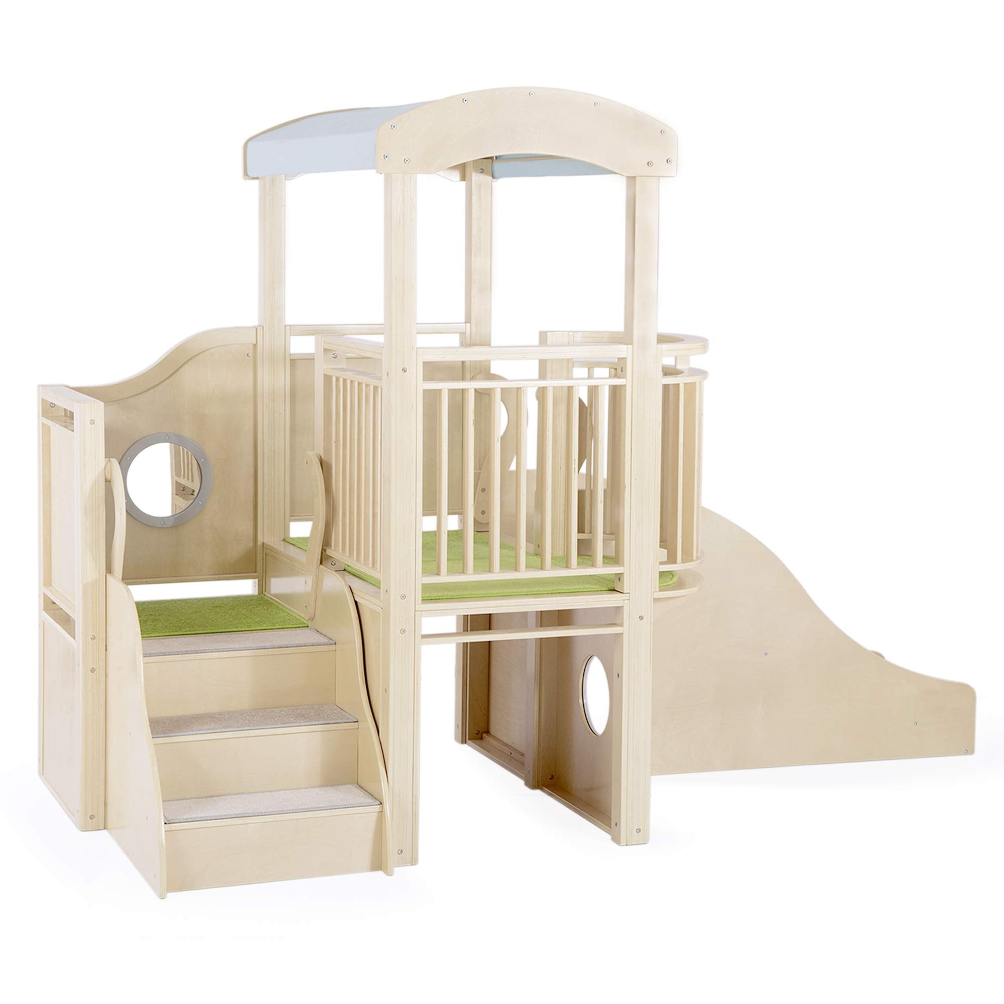 Wooden Toddler Climber with Slide and Tunnel