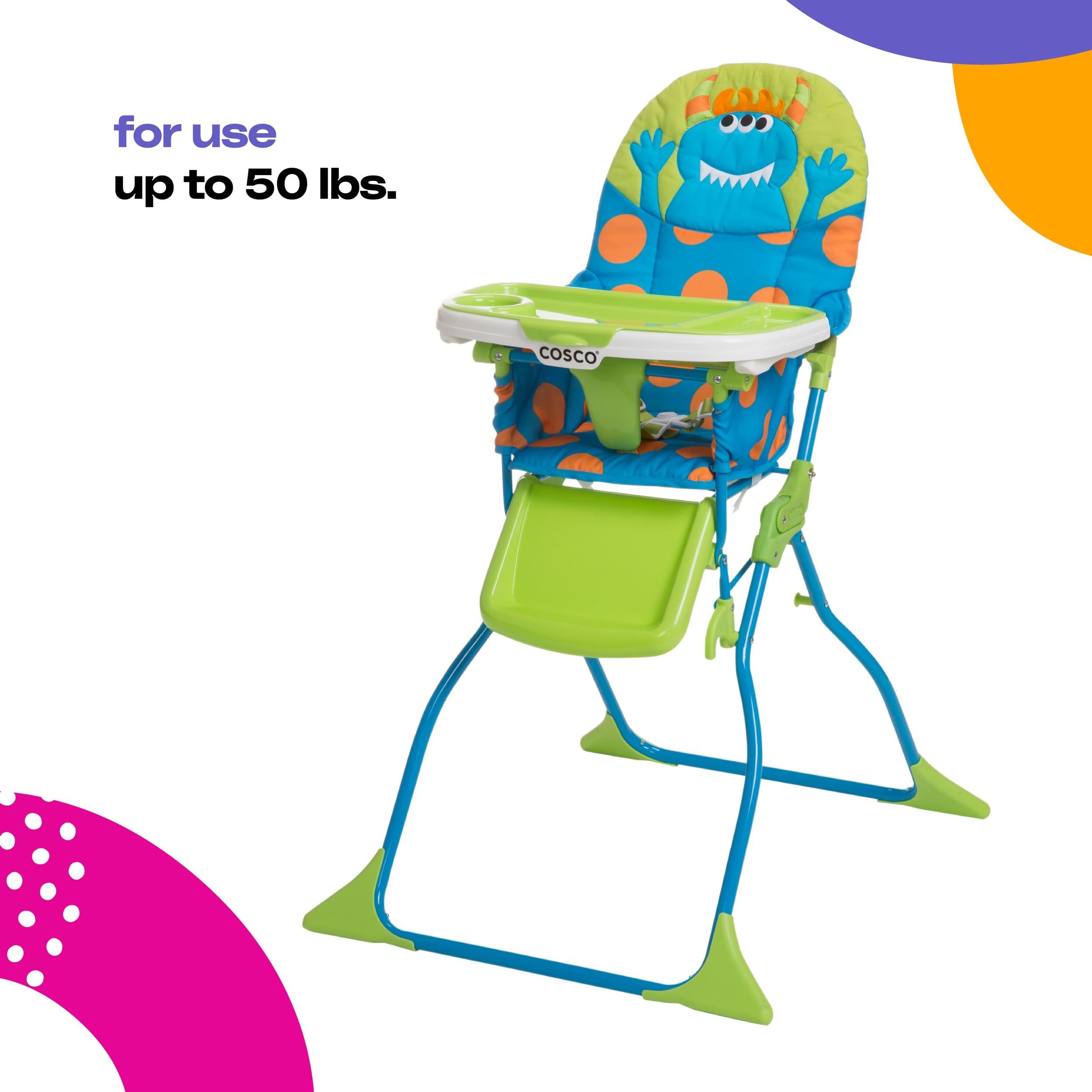 Folding High Chair with 3-Position Tray