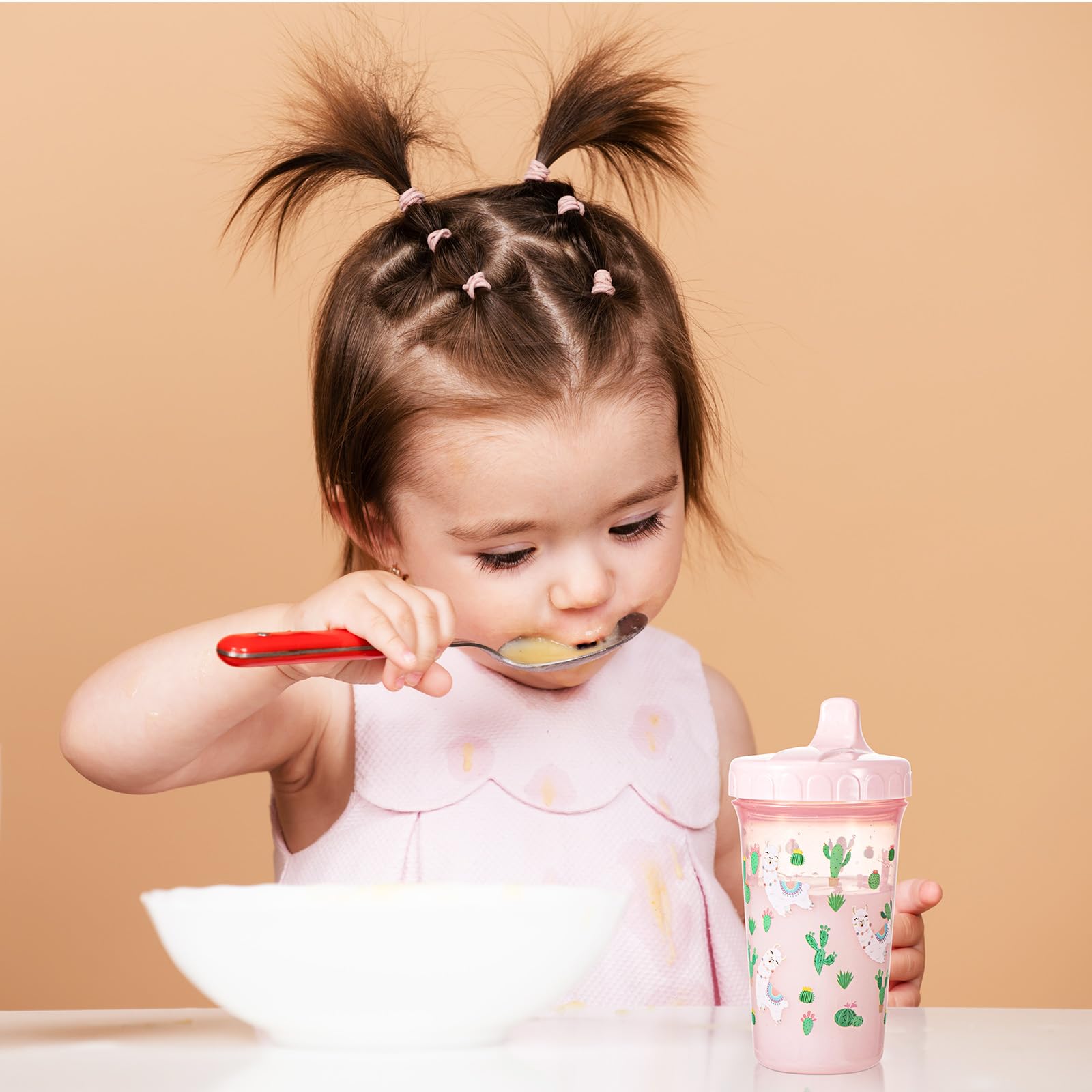 10 oz Sippy Cups for Toddlers Reusable No Spill Cups with Lids Toddler