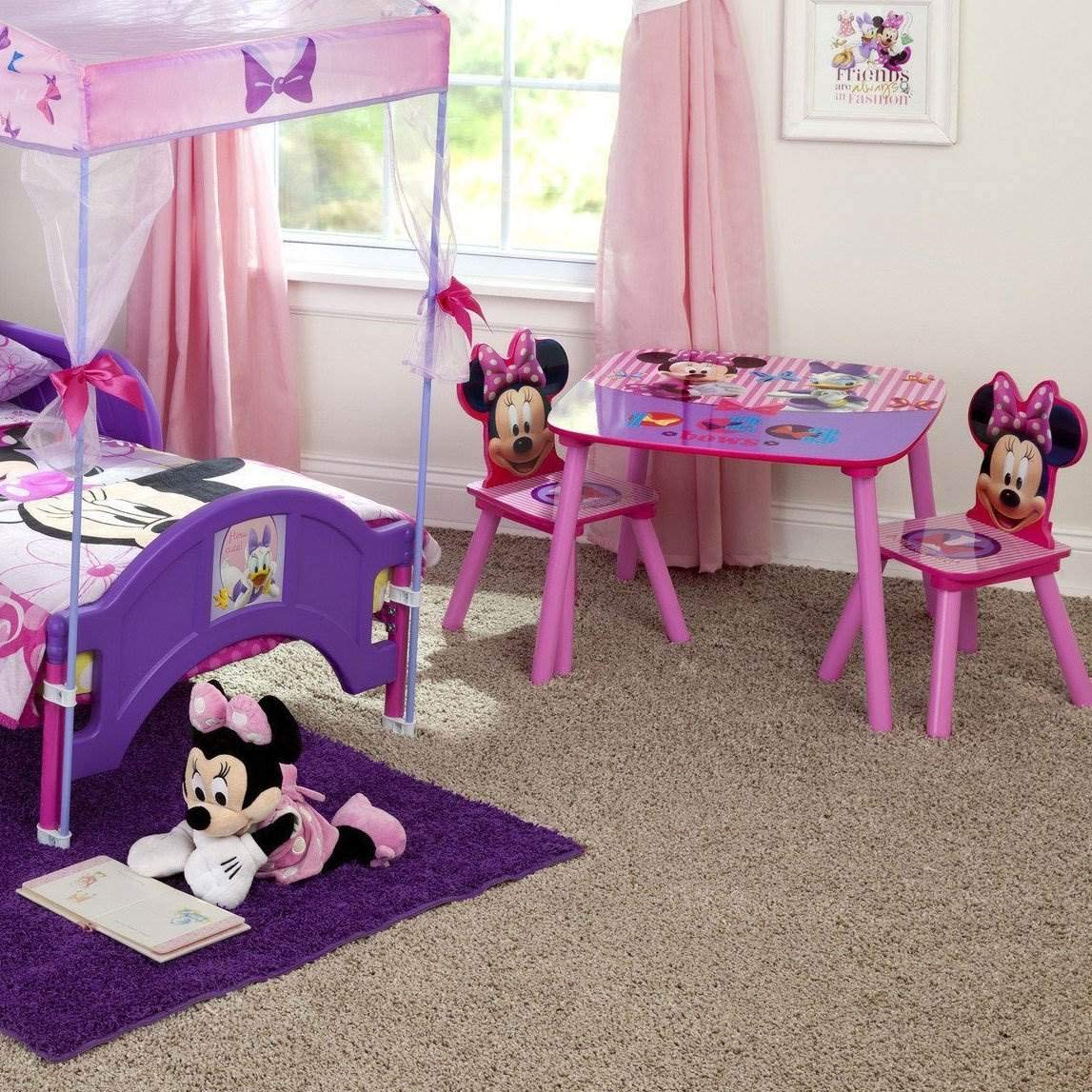 Disney Minnie Mouse Kids Table and Chair Set 3- Piece Set (2 Chairs Included)
