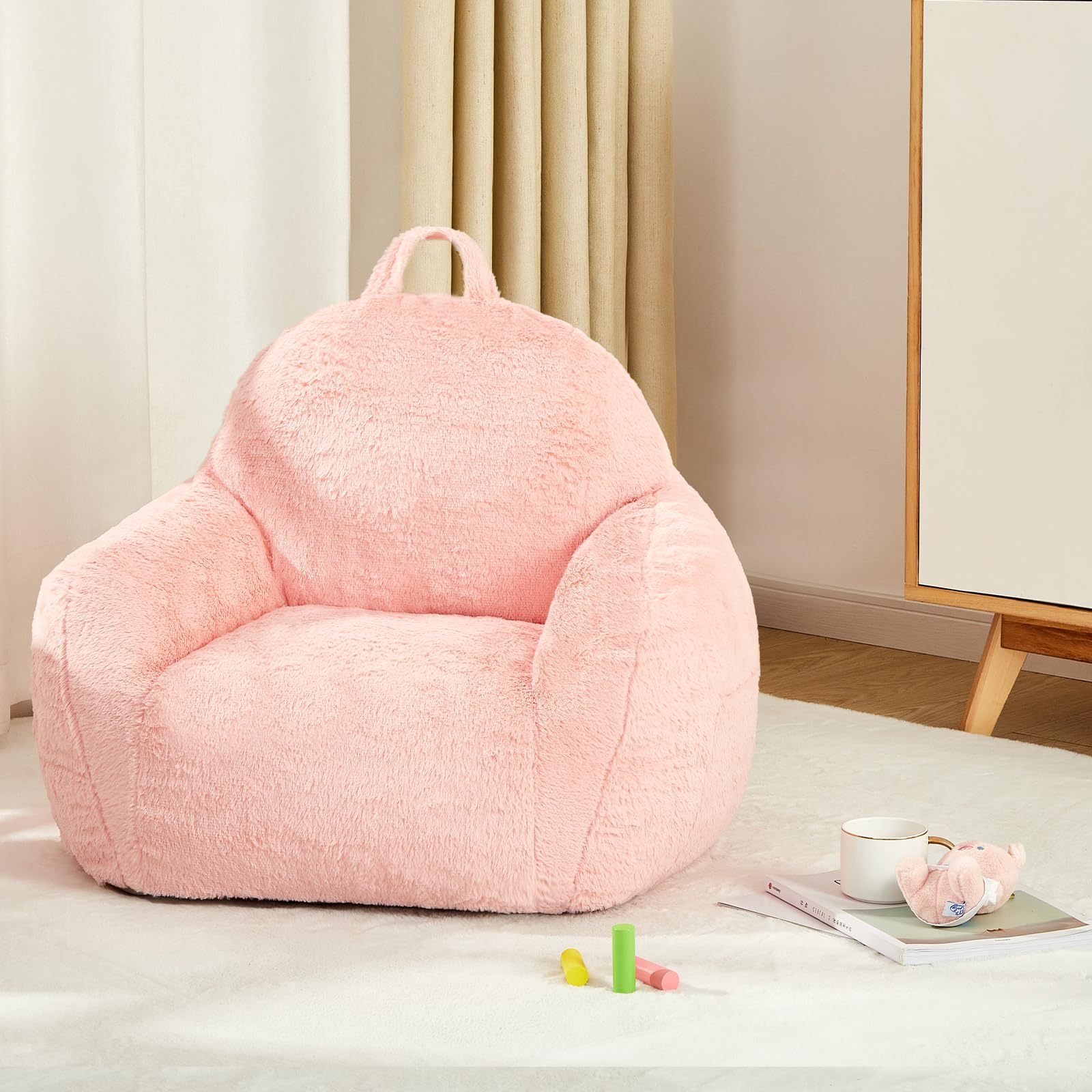 Giant Bean Bag Sofa Chair with High Density Foam Filling and Armrests