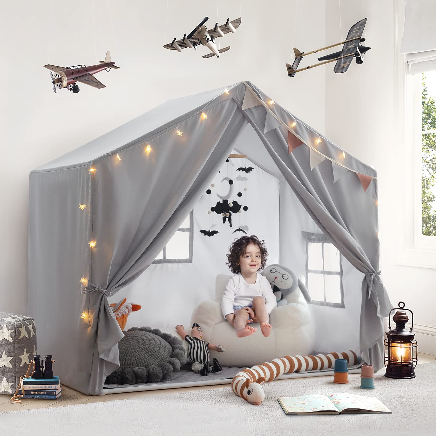 Large Indoor Play Tent with Padded Mat