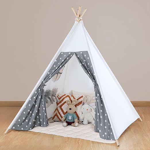 Teepee Tent for Kids Tipi Tent Indoor - 100% Cotton Kid