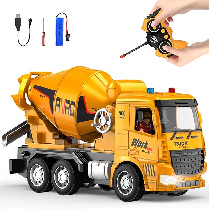 Toy Engineering Digger Truck, Remote Control Rechargable Hydraulic Car