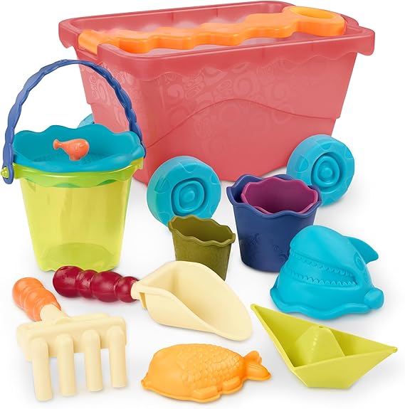 Wavy – Wagon – Red – Water Play – Travel Beach Buggy – 11 Funky Sand Toys