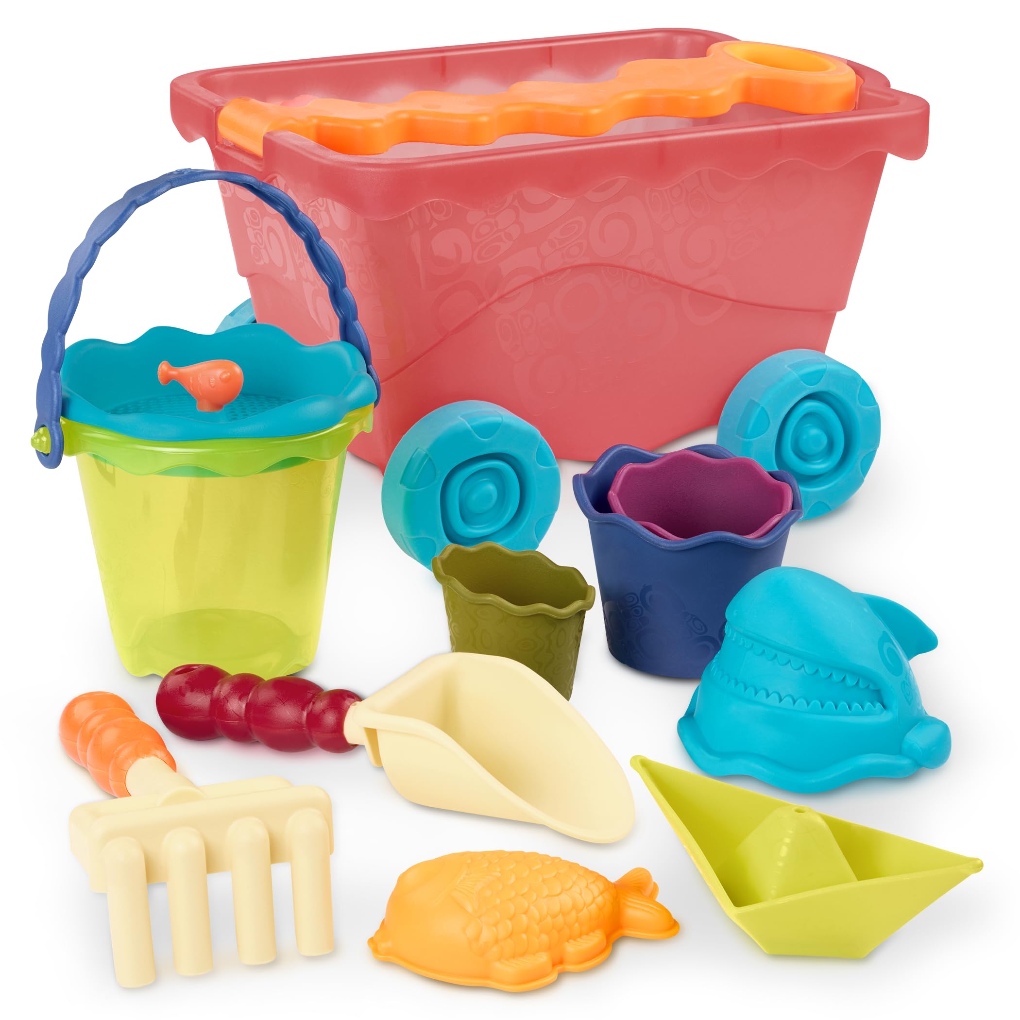 Wavy – Wagon – Red – Water Play – Travel Beach Buggy – 11 Funky Sand Toys