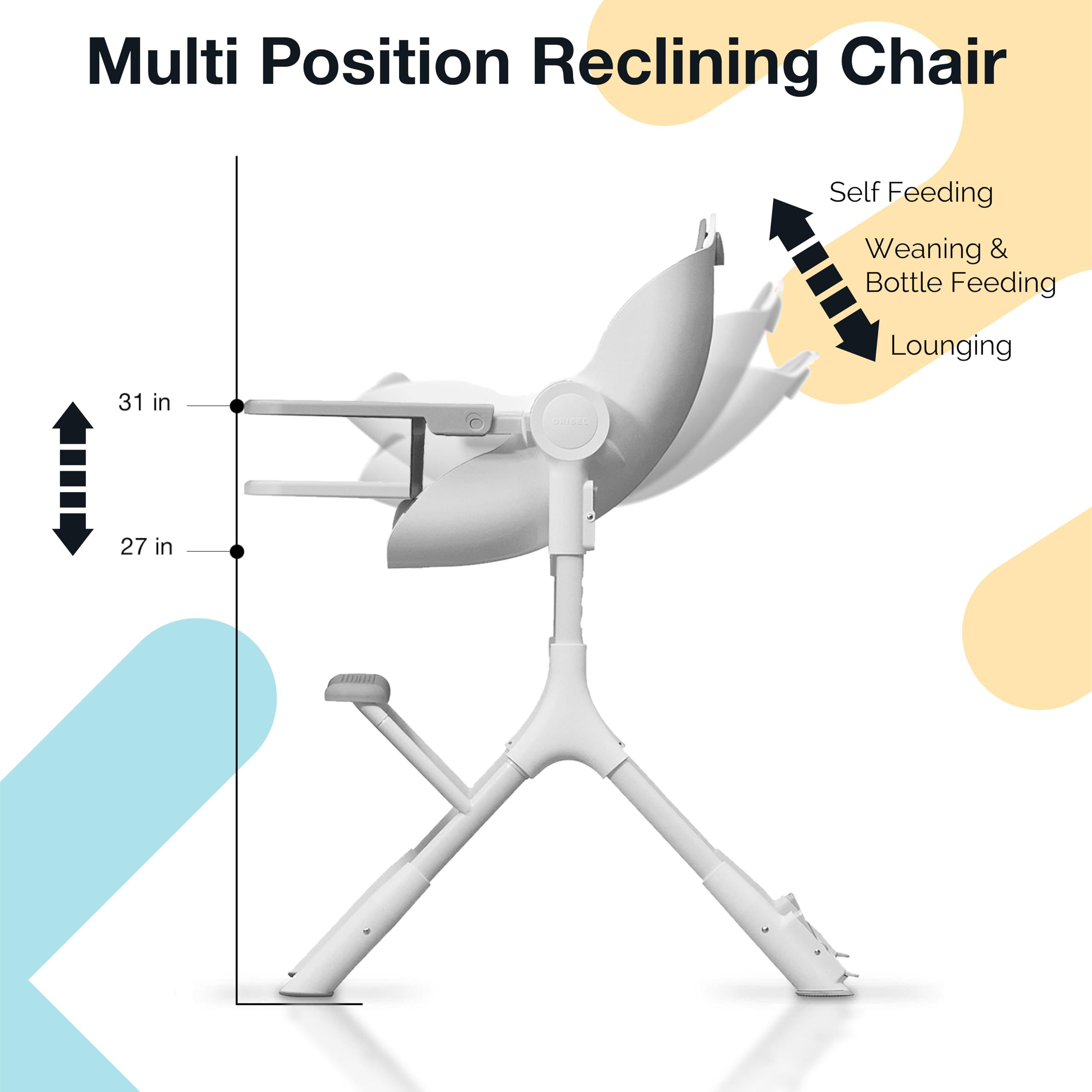 Convertible High Chair with Lounger Mode for Newborn to Toddler