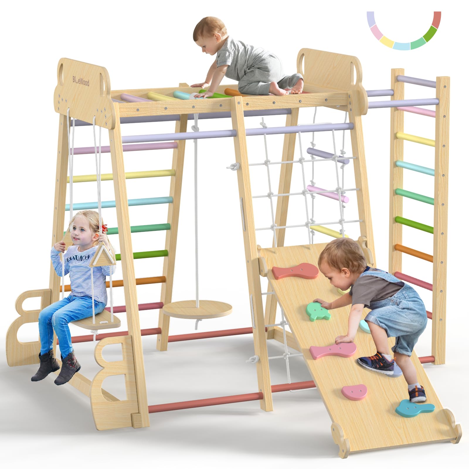 Indoor Playground 9-in-1 Jungle Gym Kids Climbing Toys