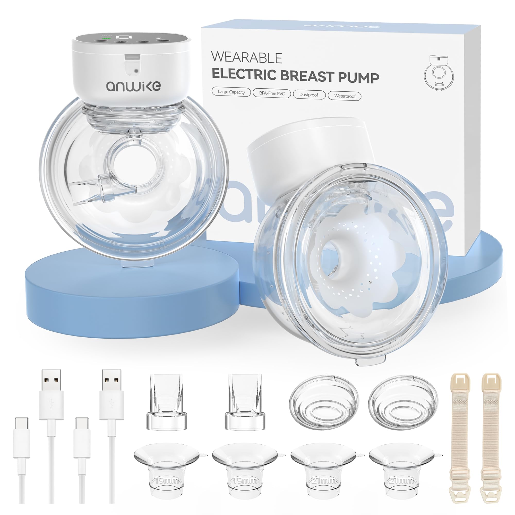Hands Free Breast Pump Ultra-Light 230g, Wearable Breastfeeding Pump Portable
