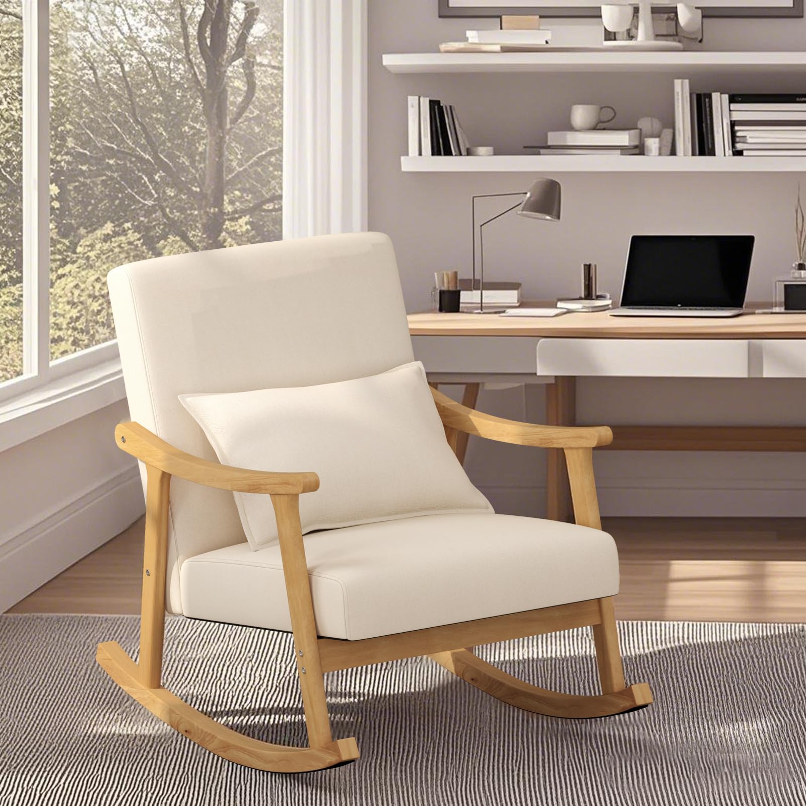 Nursery Rocking Chair with Lumbar Support