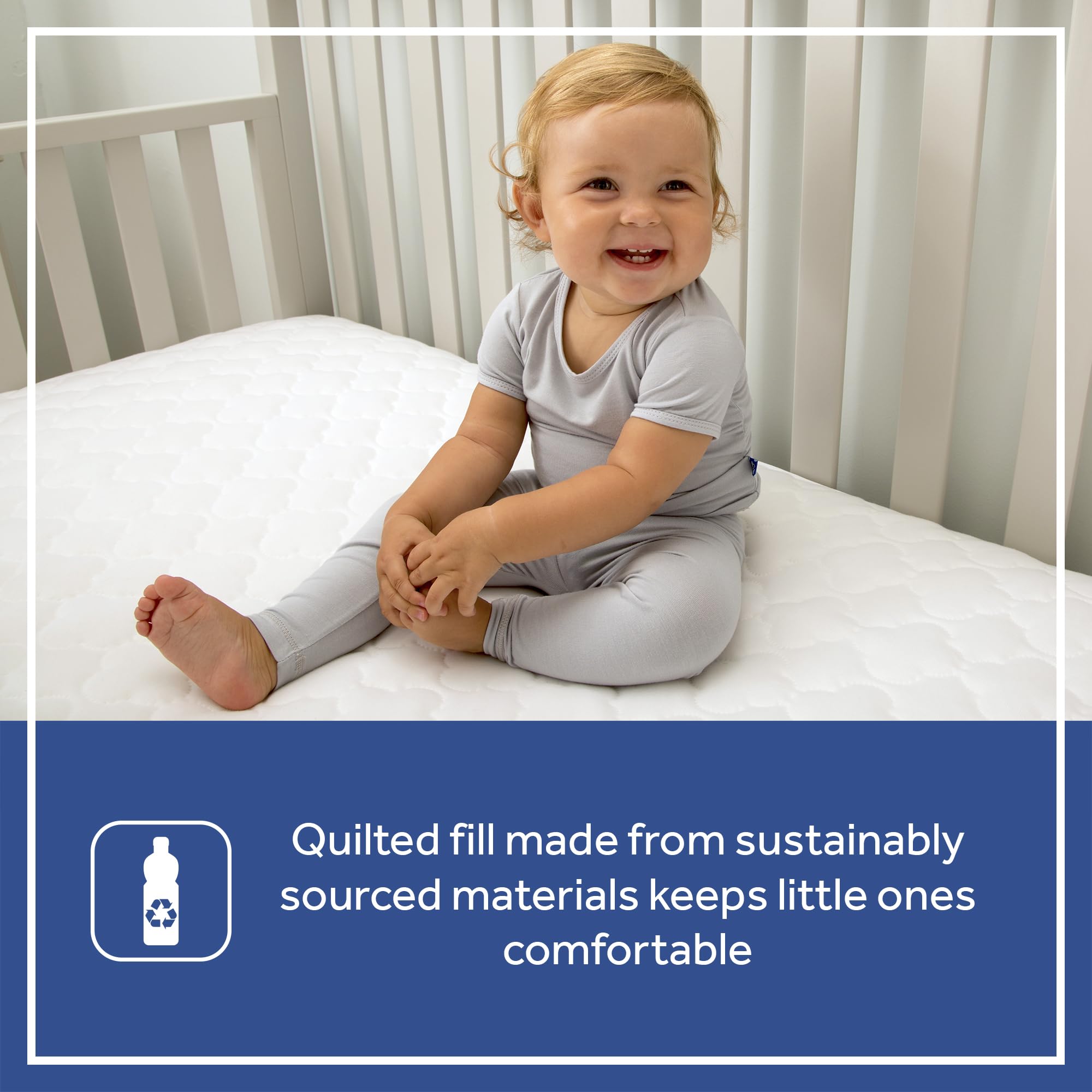 Sealy Baby 2-PACK Fitted Waterproof Infant Crib Mattress Protector Pad and Toddler Bed Cover, Durable and Comfortable Topper, Machine Washable and Dryer Friendly, 52x28”- White