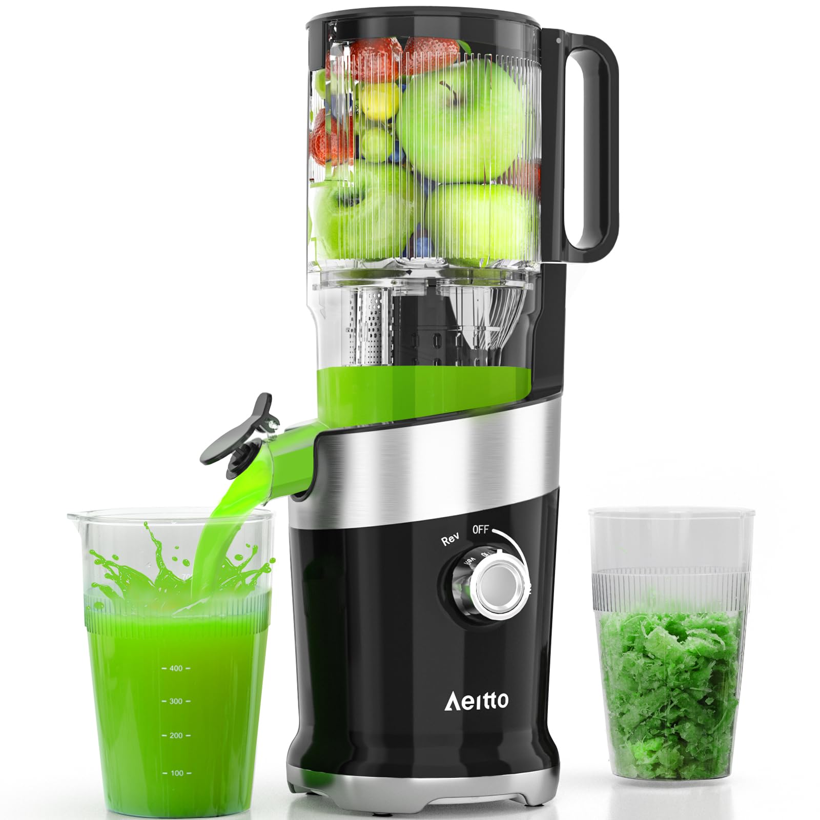 Juicer Machines with 4.9" Large Feed Chute, Fits Whole Vegetables and Fruits