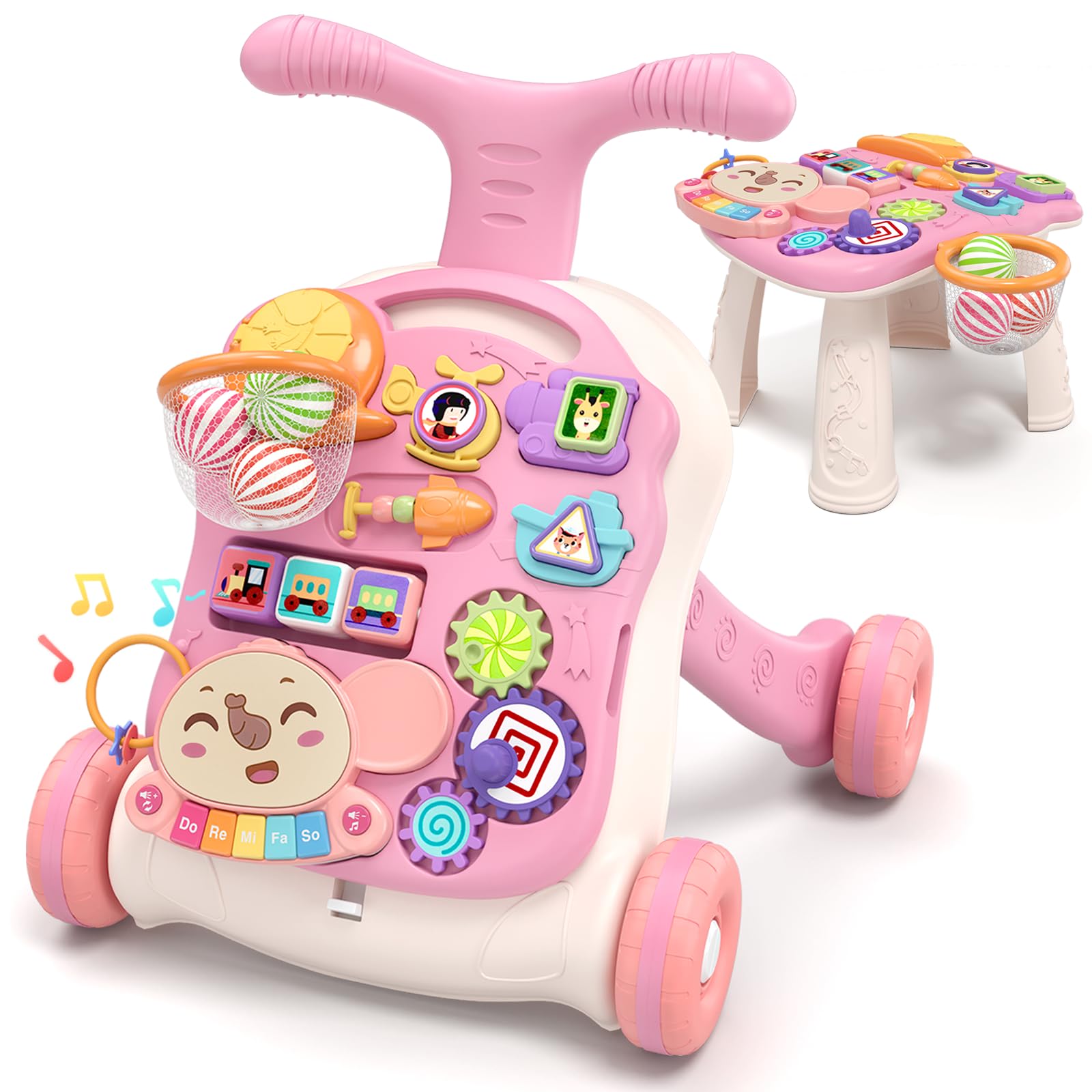 3-in-1 Baby Walker Activity Center with Music Panel