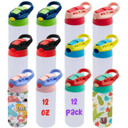 12 Pack 12 OZ Sublimation Straw Sippy Cup Blank Tumblers Double Wall Vacuum Insulated