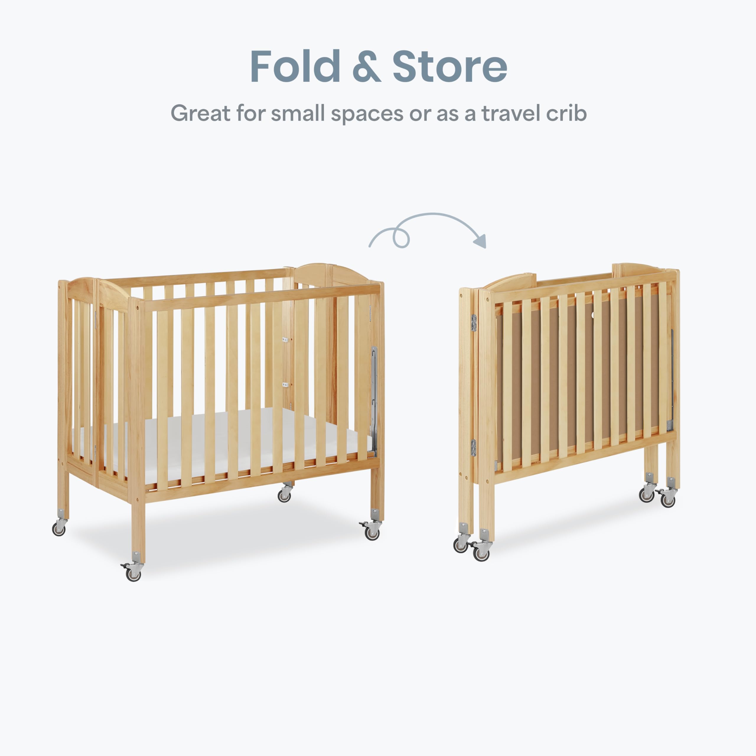 3-in-1 Folding Portable Crib with Wheels