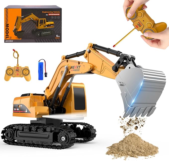 Toy Engineering Digger Truck, Remote Control Rechargable Hydraulic Car