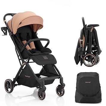 Gravity Folding Baby Stroller - Portable Travel Toddler Stroller w/Adjustable