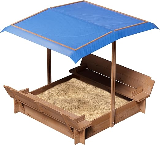 Octagonal Wooden Sandbox with Cover