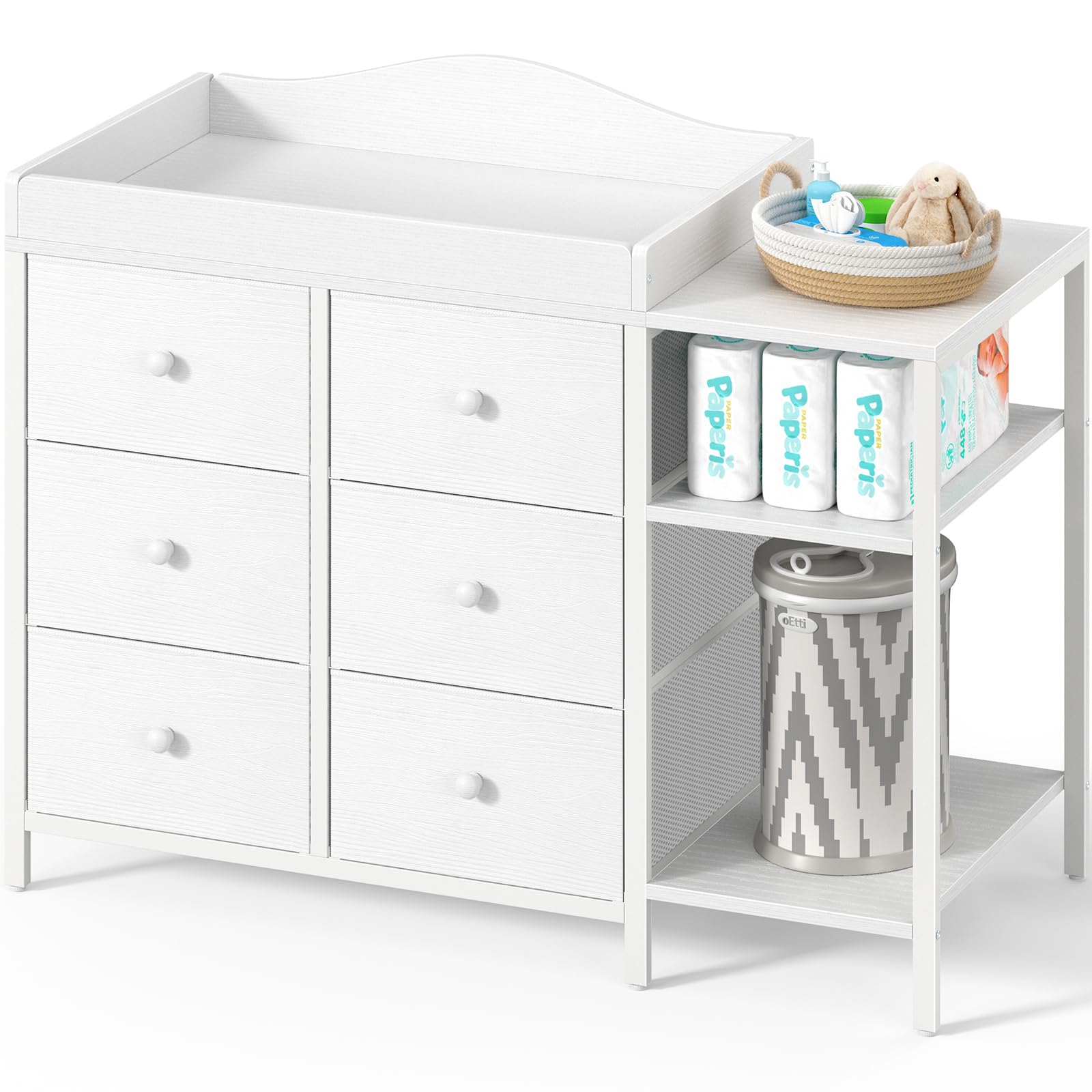 Dresser with Changing Table Top, White Changing Table Dresser