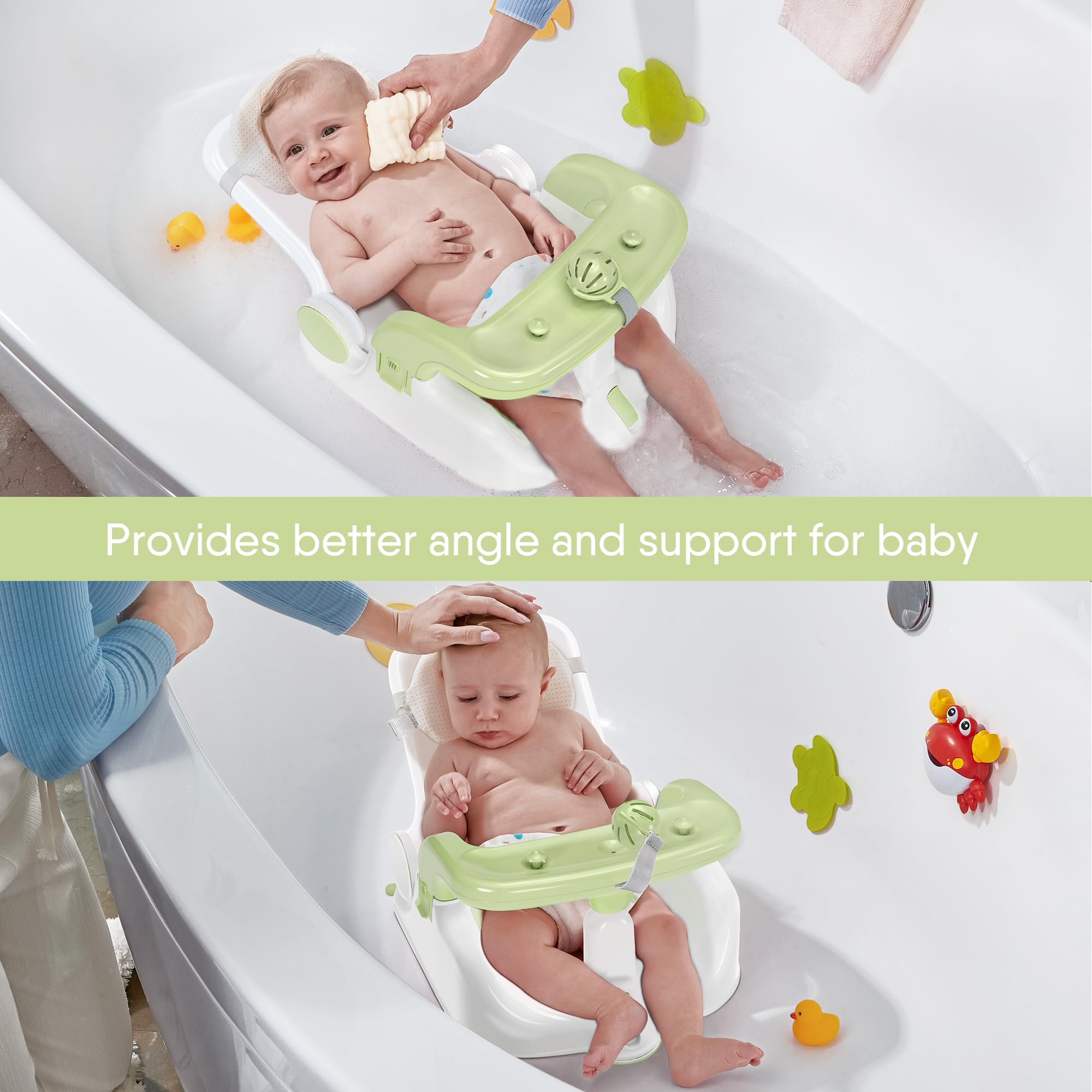 Baby Bath Seat with Adjustable Recline Positions