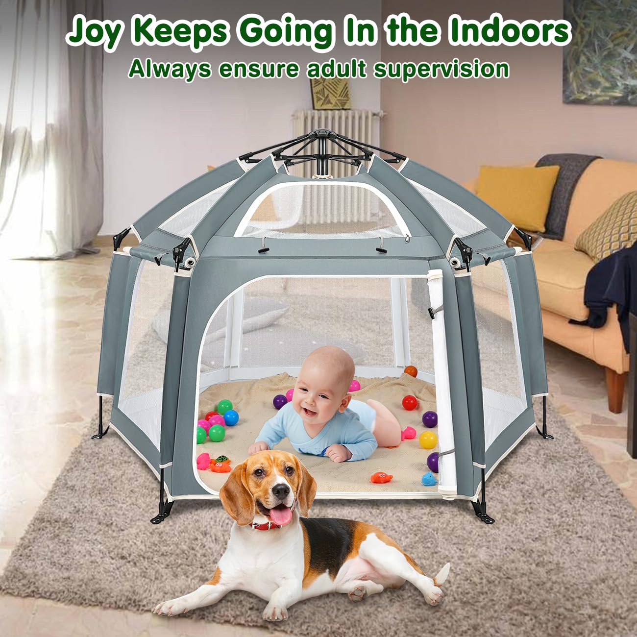 Pop Up Baby Playpen with UV Sun Protection