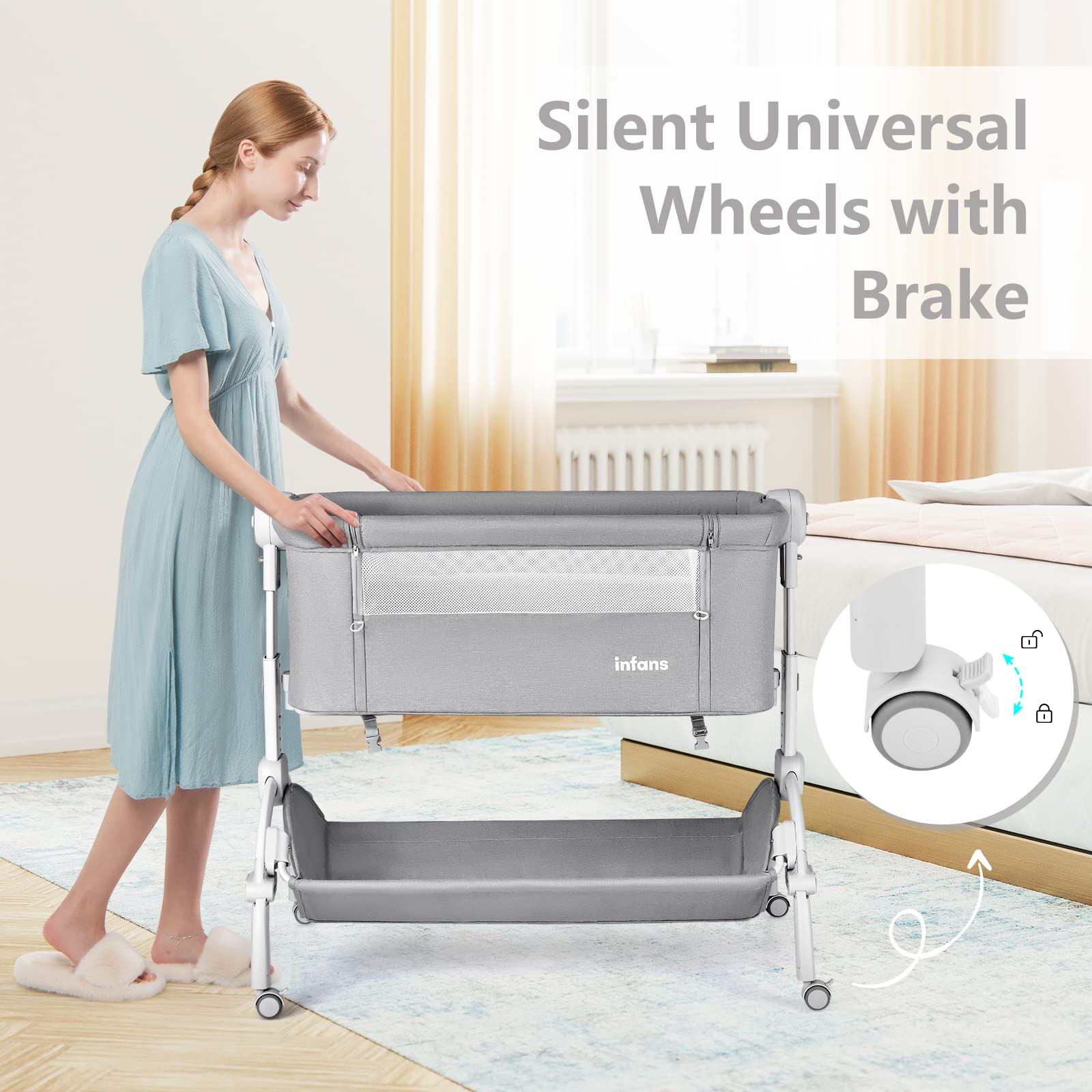 3-in-1 Convertible Baby Bassinet with Bedside Sleeper