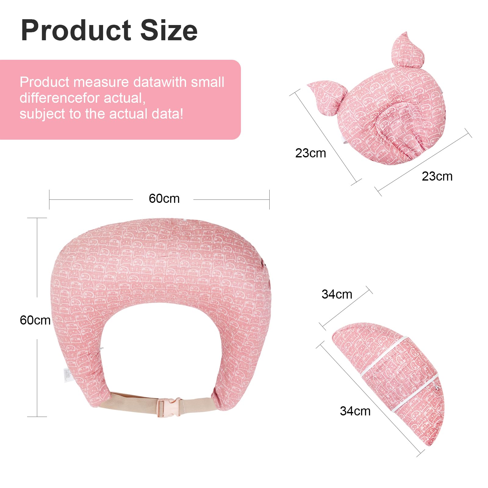 TinyTotsJoy Nursing Pillow for Breastfeeding, Breastfeeding Pillows for More Support for Mom and Baby, with Adjustable Waist Strap