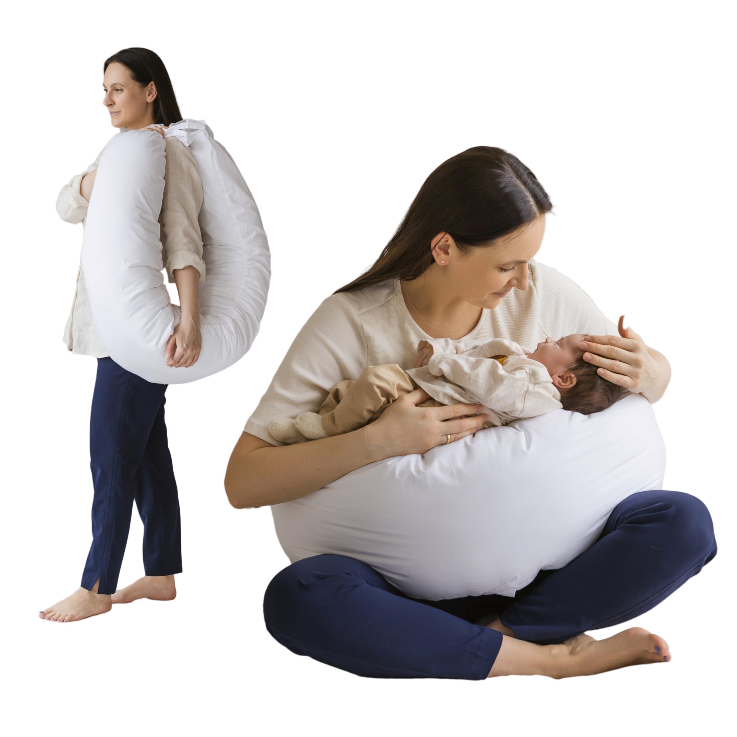 First Organic Cotton Pregnancy Pillow for Sleeping & Baby Feeding made