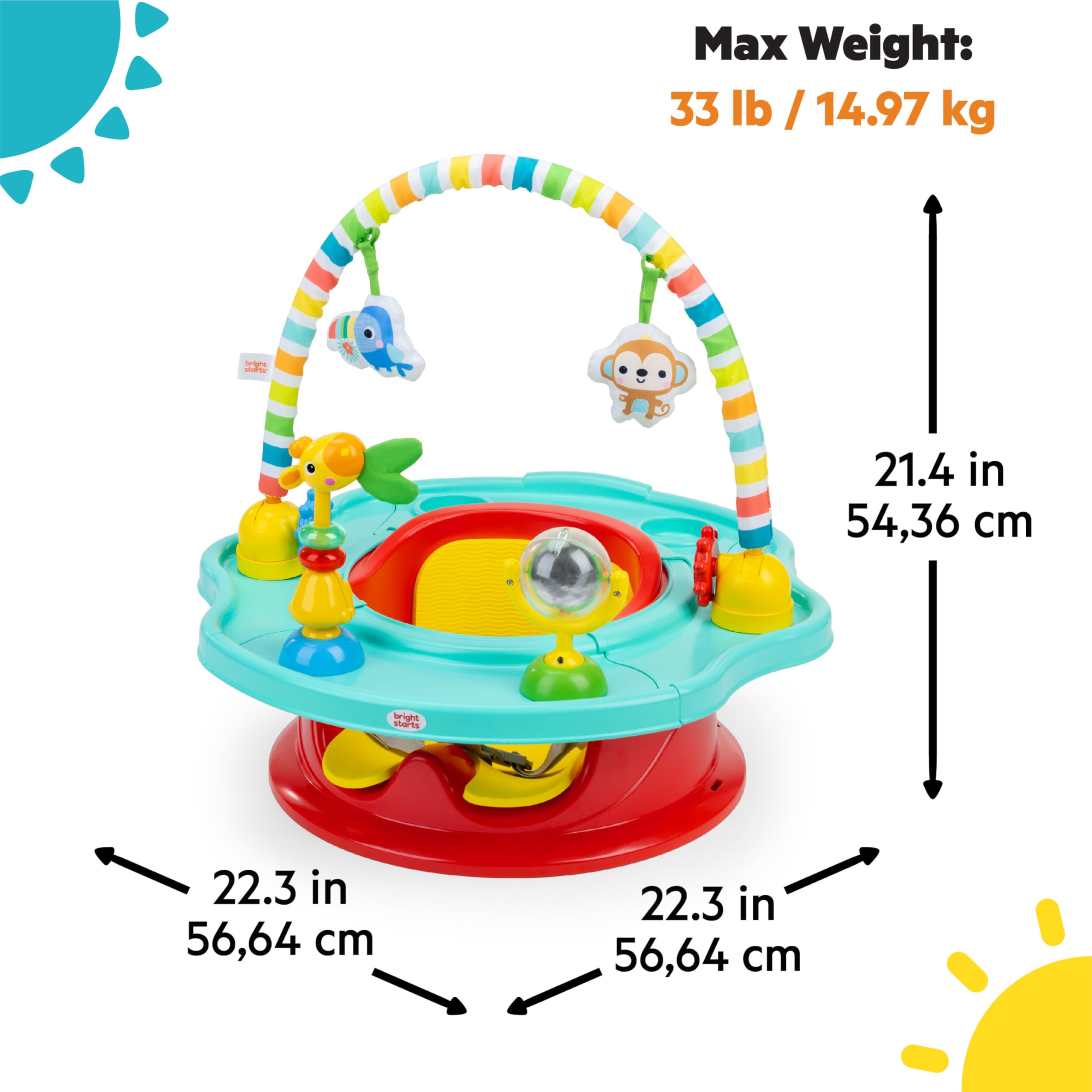 3-in-1 Baby Activity Seat with Toys and Booster