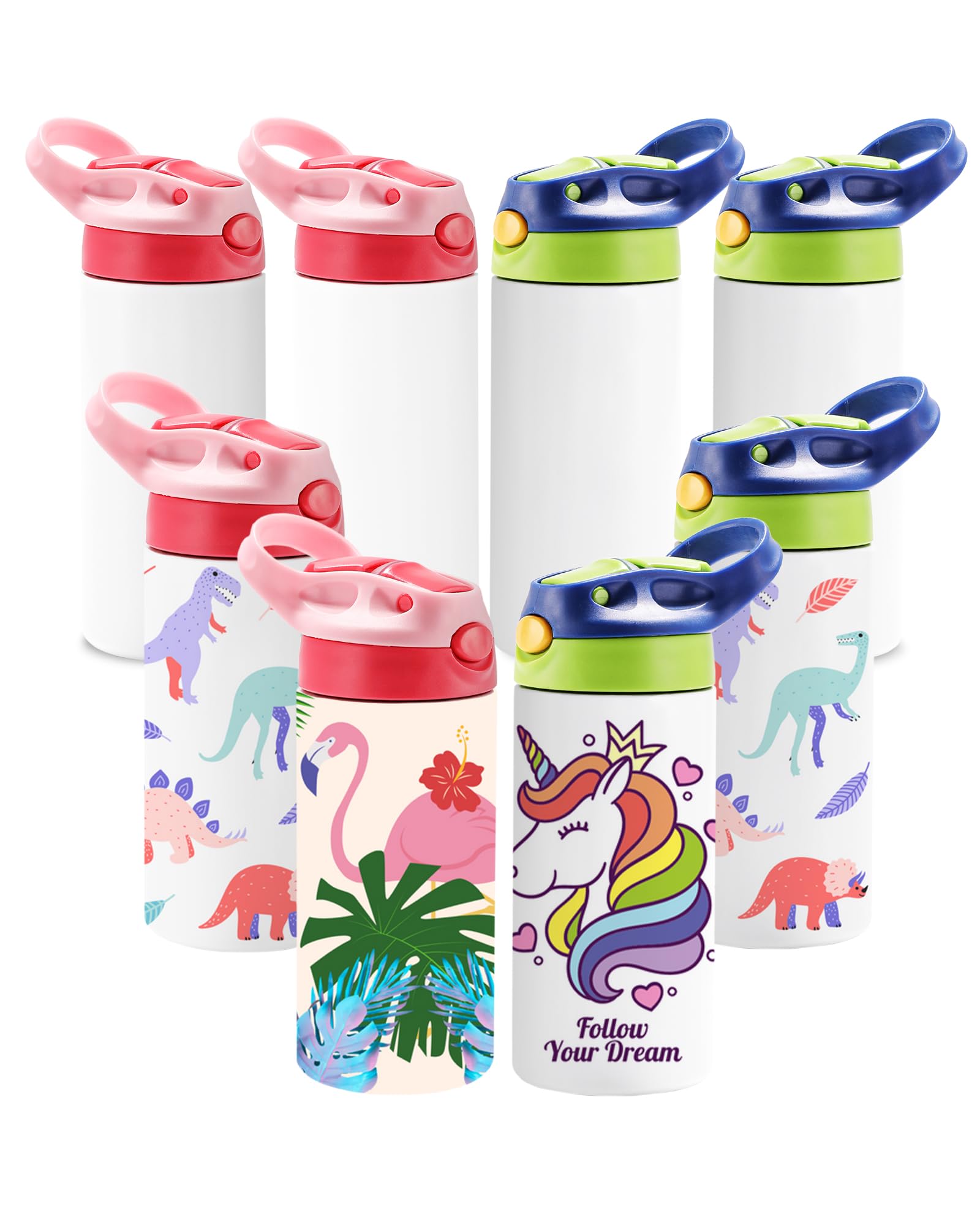 12oz Kids Sublimation Tumbler, 8 Pack Kids Sublimation Tumbler Blank