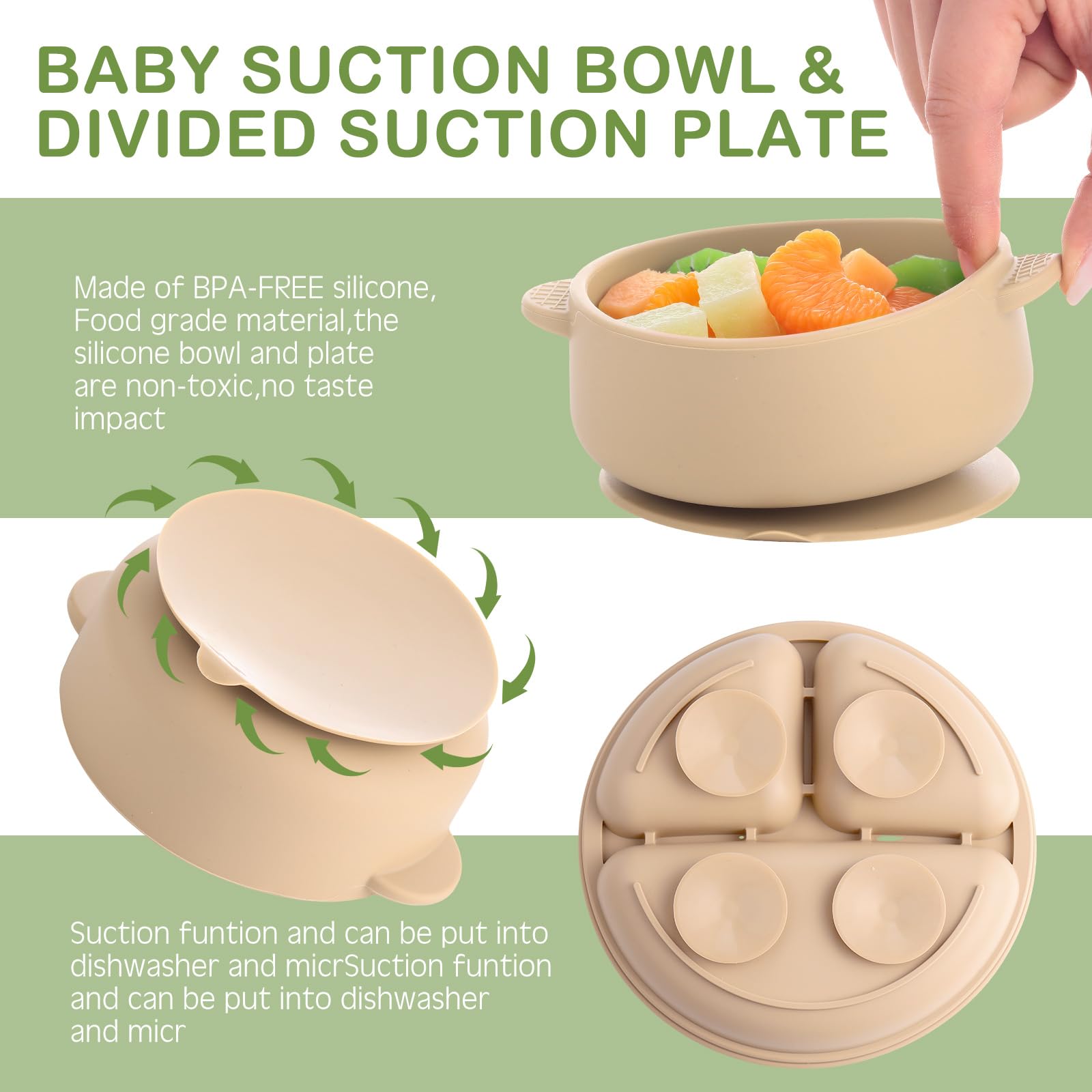 24 Pcs Silicone Baby Feeding Set,6 Baby Toddler Suction Bowls