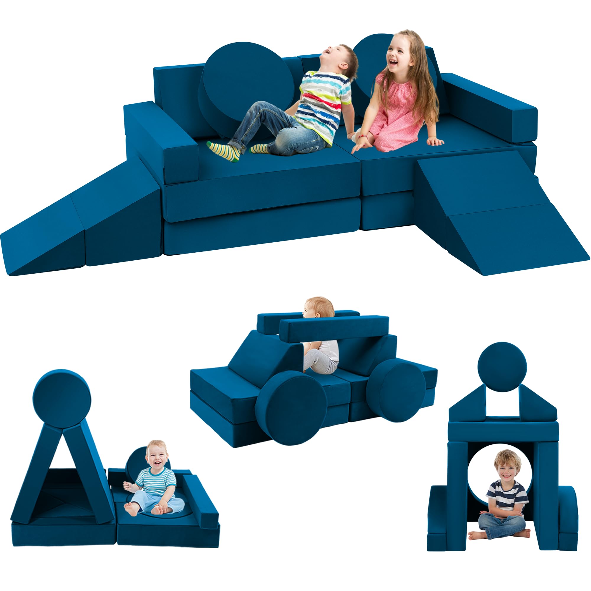 Toddler Couch Kids Sofa Modular - 18pcs Children Couches Building Fort