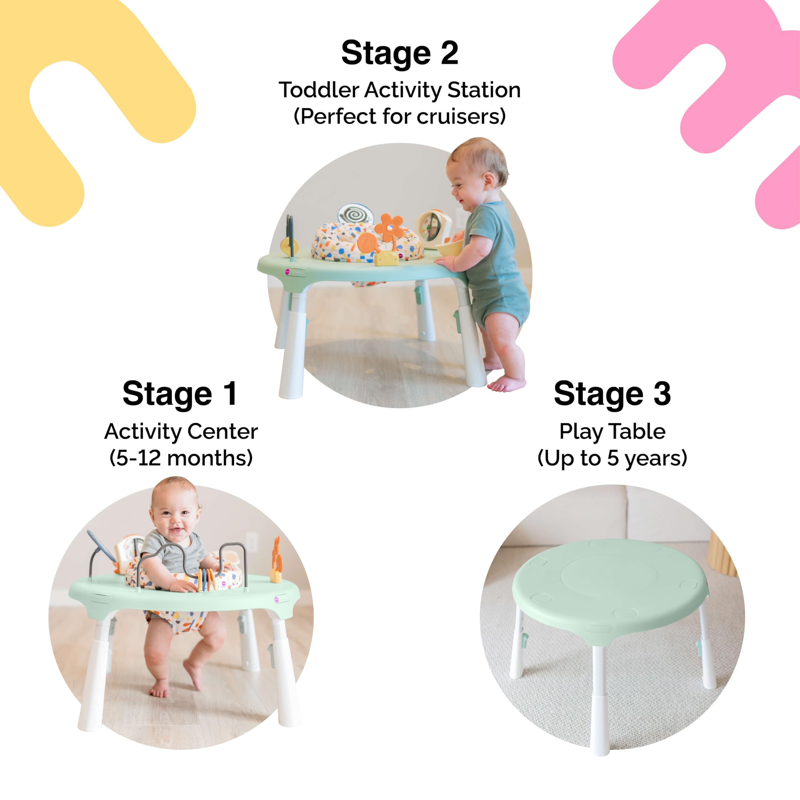 3-in-1 Convertible Baby Activity Center & Play Table