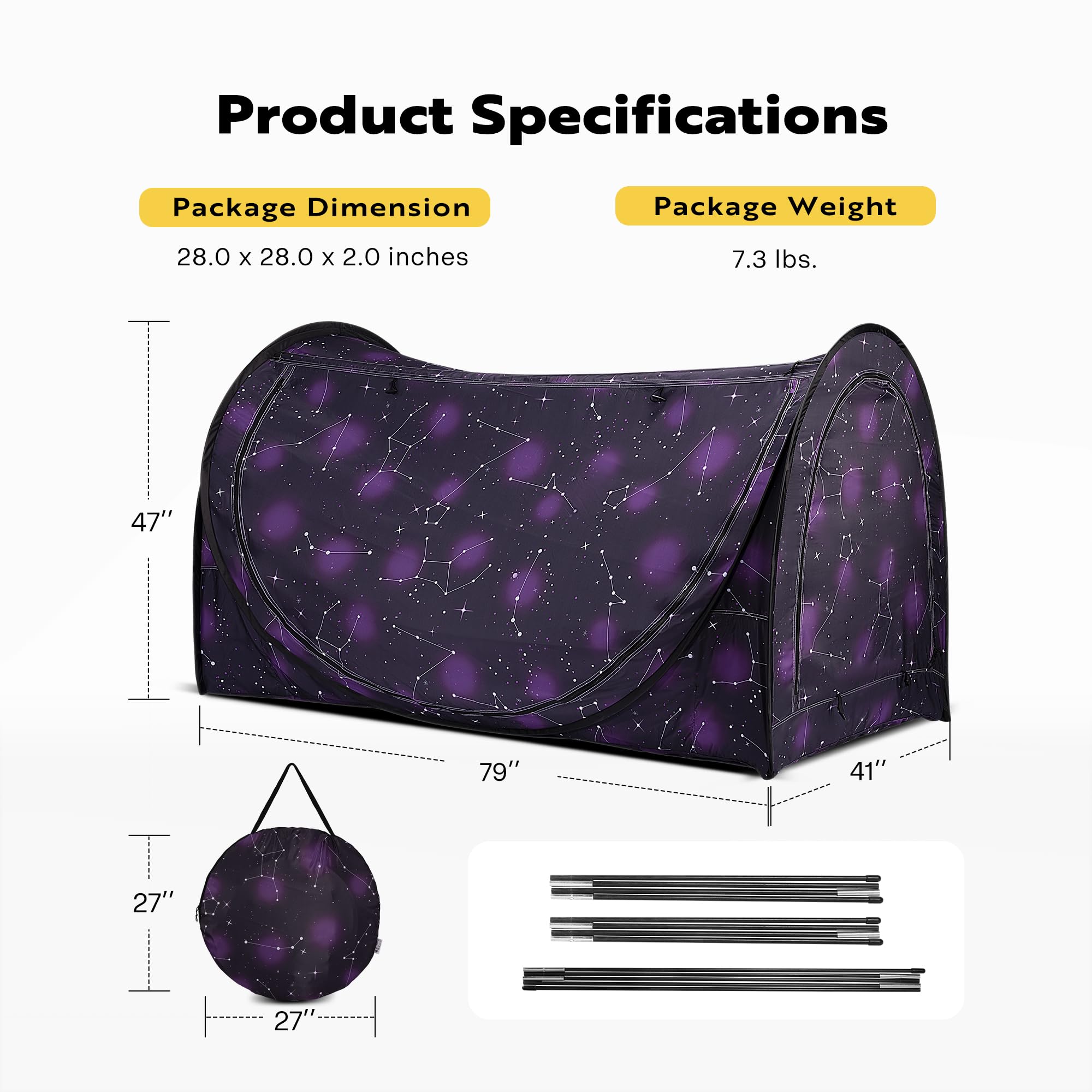Twin Size Privacy Bed Tent with Mosquito Mesh