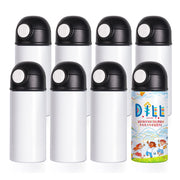 8 Pack Sublimation Kids Water Bottles Blanks 12 OZ Straight Skinny Kids