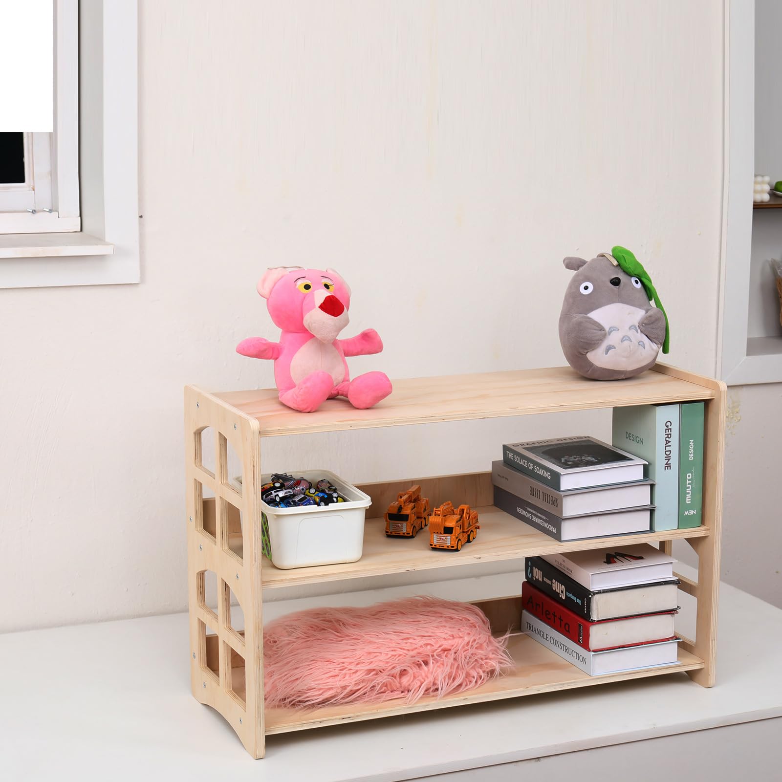 Montessori Bookshelf Toy Shelf Kids Storage Organizer for Toys Book