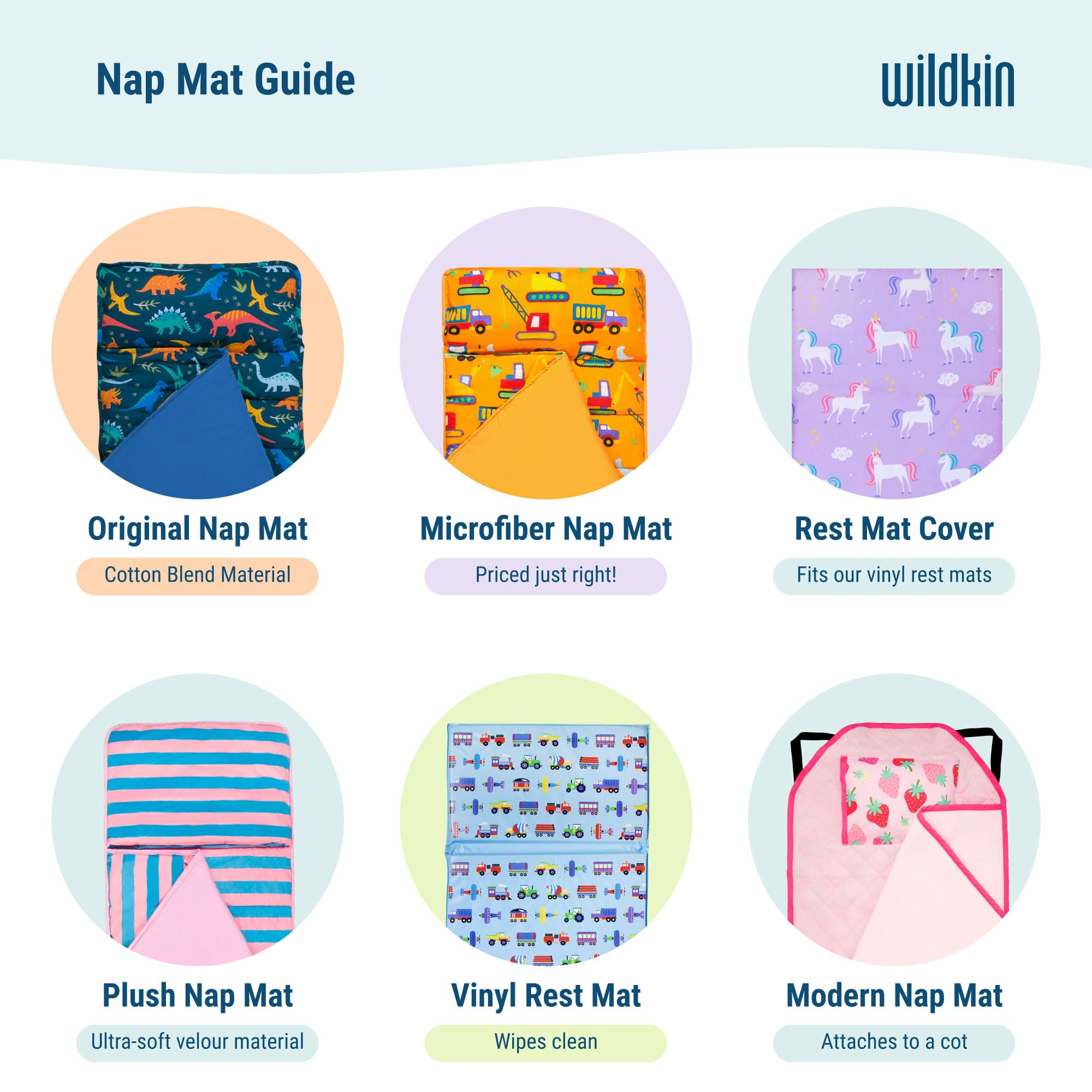 Wildkin Kids Vinyl Nap Mat – Foldable, Durable Rest Mat for Daycare & Preschool - Jurassic Dinosaurs