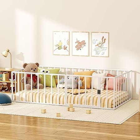 Twin Size Floor Bed Frame, Metal Montessori Platform Bed