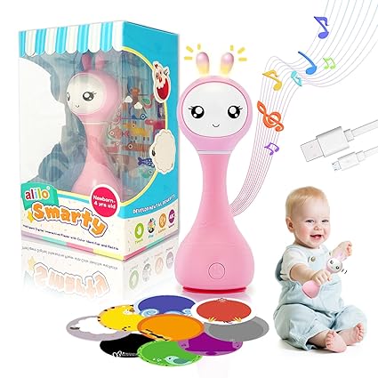 Baby Audio Player - Toy with Chewable Teether Ears & Colorful Lights