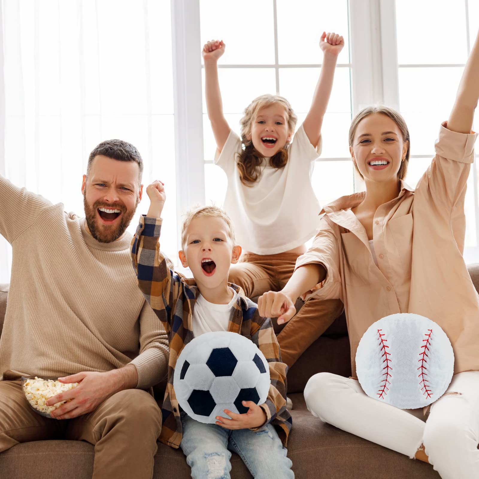 Pcs Sports Throw Pillows Fluffy Stuffed Soccer Basketball Baseball P
